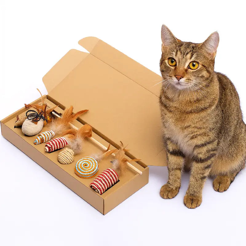 Sada hraček pro kočky – 7 kusů